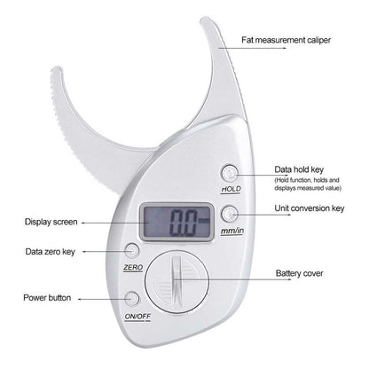 Fat measurement caliper Data hold (Hold function; holds and