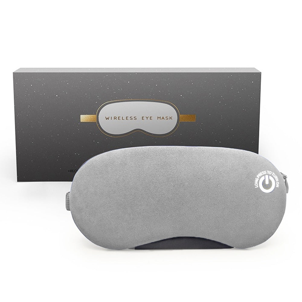 Rechargeable Cordless Heated Eye Mask Vibration Eye Massager Hot Compress for Relief Dry Eyes Eye Fatigue Real Silk Sleep Mask