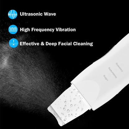 Ultrasonic Skin Scrubber Facial Cleaning Blackhead Remover Machine Peeling Shovel Vibration Massager Tools