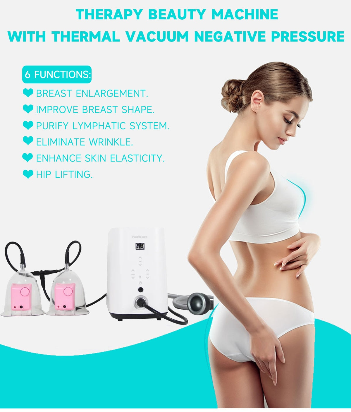 MEISIKANG Enlargement Electric  Breast Massager Slimming Fat Removal Anti-Chest Sagging Chest Vacuum Pump Device