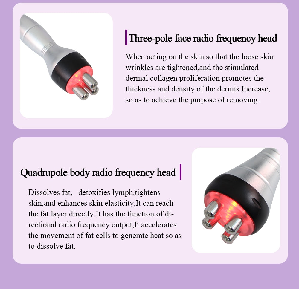 three-pole face radio frequency head Dissolves fat, detox