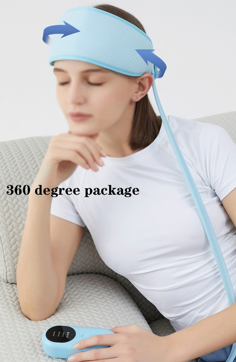 Electric Air Pressure Head Massager Heating Headband Hot Compress Head Airbag Massage Scalp Deep Massage Headache Pain Relief