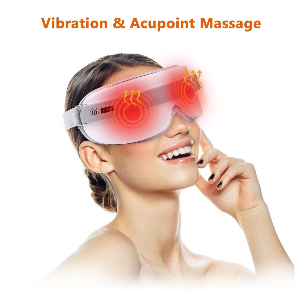 Vibration Eye Care Eye Care Instrumen Heating Bluetooth Music Alivia Fadiga E Olheiras Massagem Compressa Quente Para Os Olhos