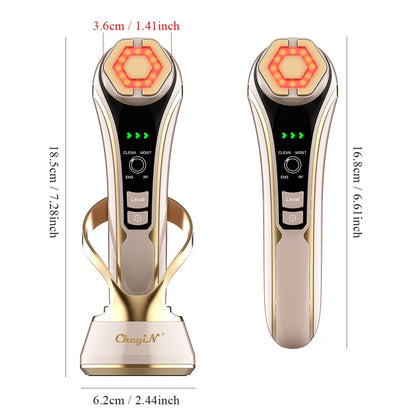 CkeyiN Multifunction EMS Facial Lifting Massager LED Photon Wrinkle Remover RF Hot Compress 1200Hz Vibration Anti-aging Device