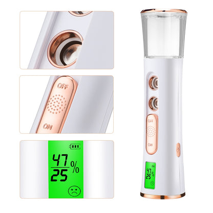 Mist Sprayer Handheld Nano Beauty Instrument Mini Hydrating Humidifier Skin Care LED Display Portable Facial Steamer Nebulizer