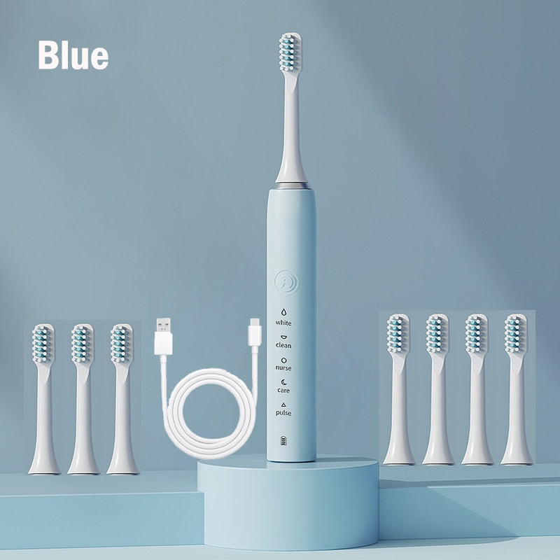 The New Ultrasonic Sonic Electric Toothbrush Rechargeable Tooth Brushes Adult Timer Brush Washable Electronic Whitening Teeth