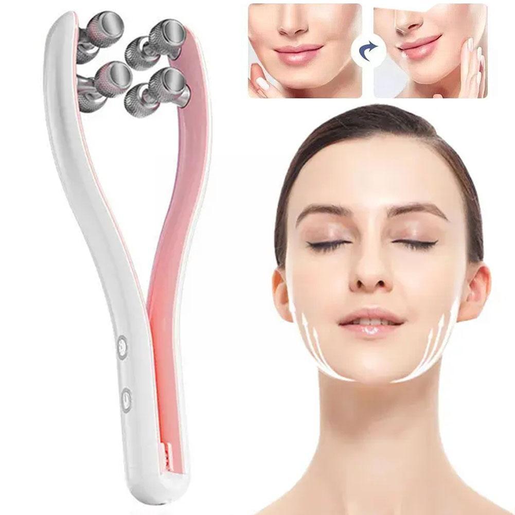 Electric Facial Roller Massager Face Slimming Double Care Massager Face Lift Facial V Skin Chin Tool Up Belt Facial Shaped V1M1