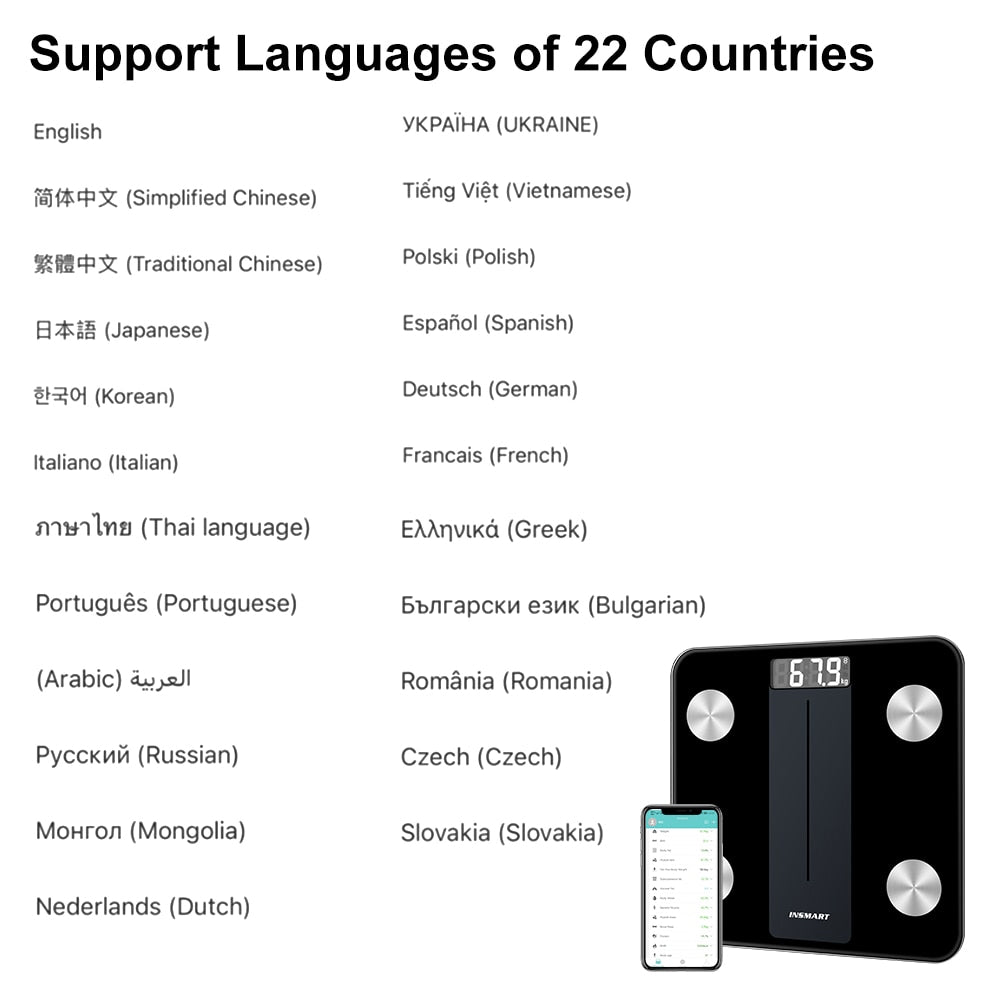 Balança de equilíbrio de peso corporal INSMART Balança de banheiro inteligente Balança corporal Digital IMC Peso de gordura corporal Balança de peso Bluetooth para humanos