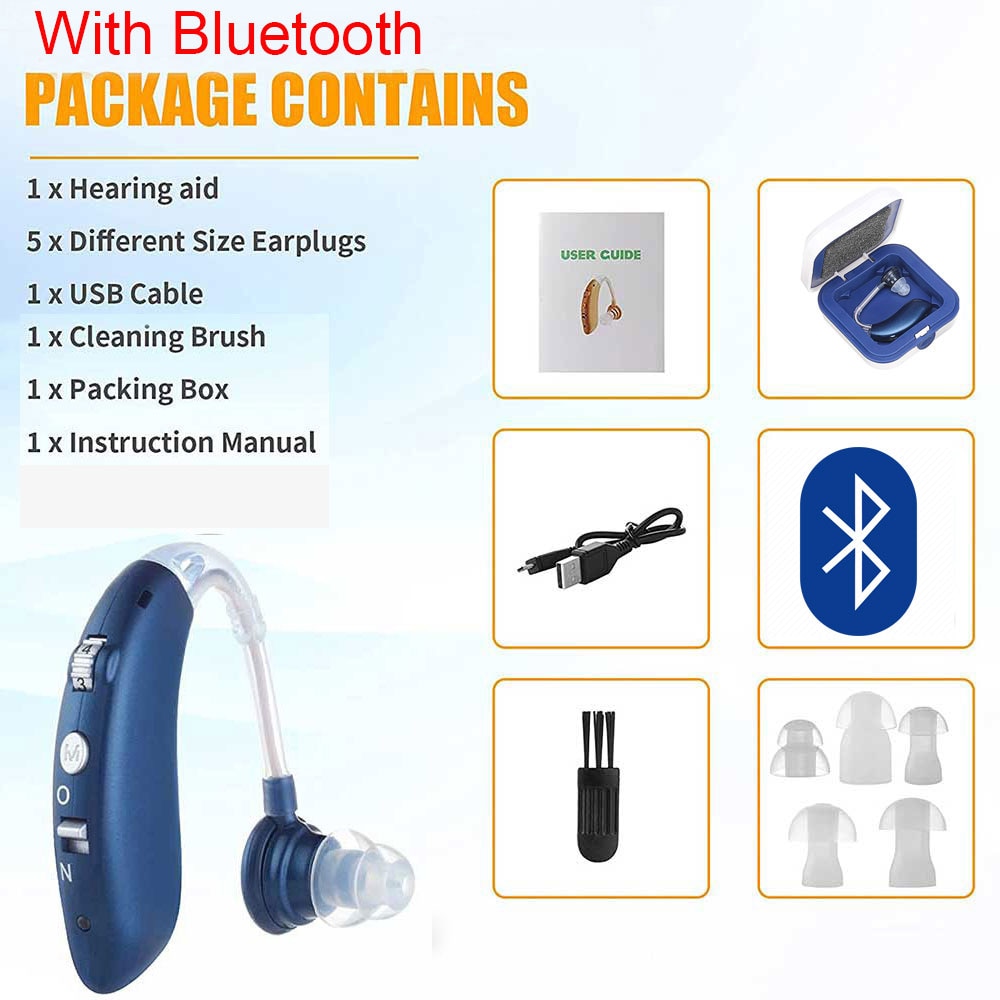 Bluetooth PACKAGE CONTAINS 1X Hearing aid 5 x