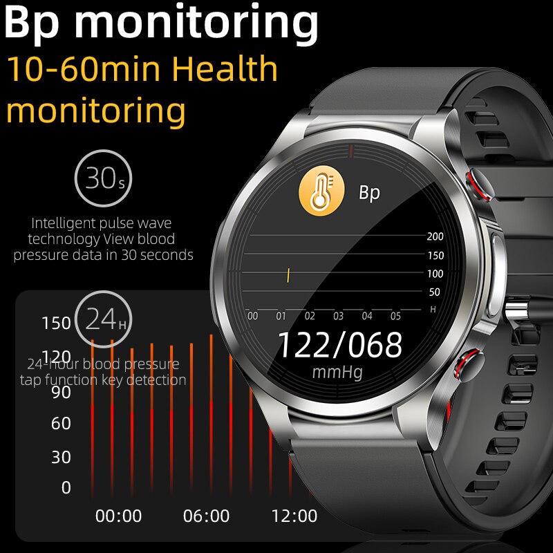 New Blood Glucose Smartwatch ECG+PPG Monitoring Heart Rate Blood Pressure Body Temperature Oximetry Smart Watch For Men Women