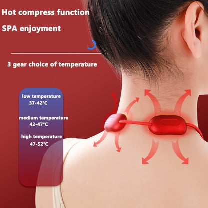 Masseur de cou Portable Mini masseur d'épaule cervicale suspendu pour le soulagement de la douleur EMS impulsion chaude compresse Massage électrique du cou