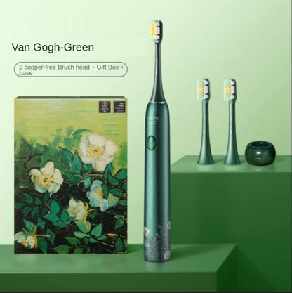 SOOCAS Van Gogh X3U Electric Toothbrush Green Ultrasonic Sonic Tooth Brush Upgraded Type-c Fast Chargeable Adult IPX7 Waterproof