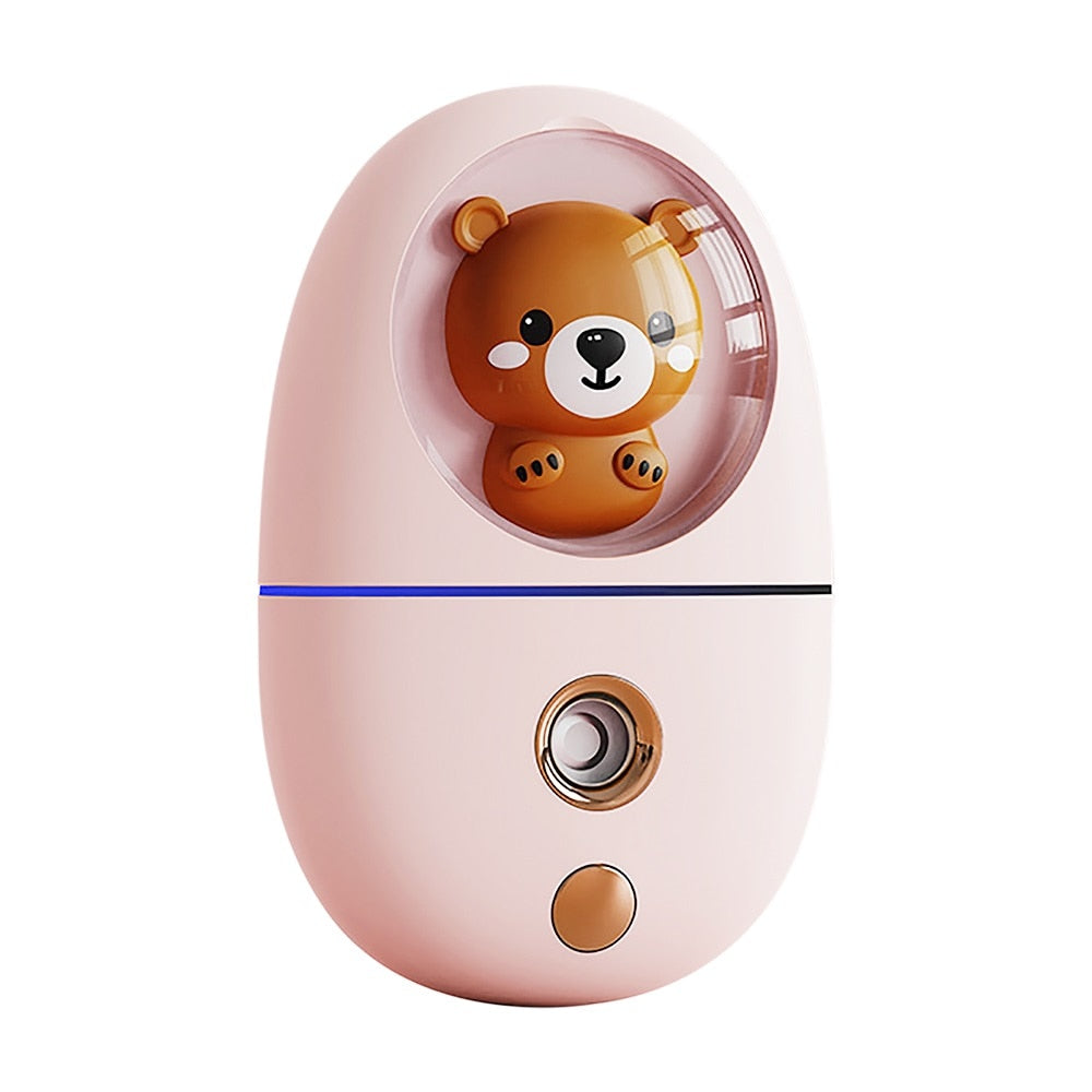 Cartoon 35ML Mini Facial Humidifier Face Nano Mist Sprayer Make Up Skin Moisturizing Hydration Nebulizer Face Steamer USB