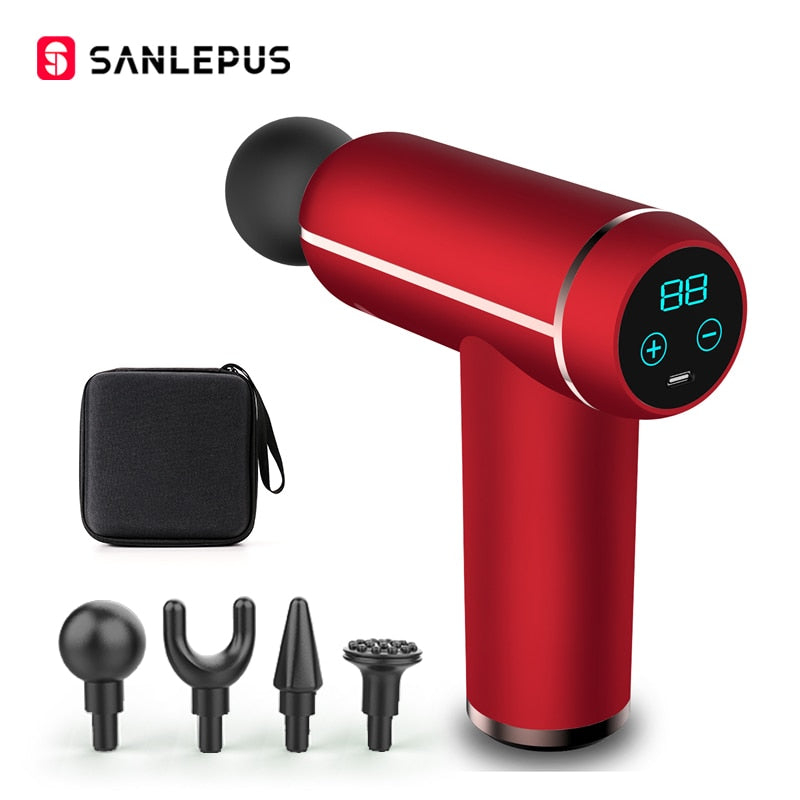 SANLEPUS Pistola de Massagem LCD Portátil Para o Corpo, Pescoço, Costas, Percussão Elétrica, Massageador de Tecido Profundo, Relaxamento Muscular, Fitness, Emagrecimento