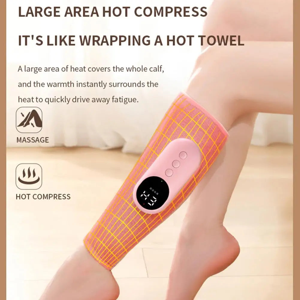 Instant relief from calf fatigue with warm compression wrap, soothing tired muscles.