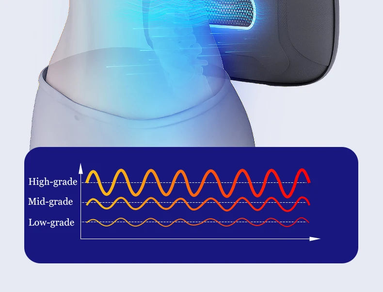 Relax and relieve back pain with an advanced lumbar massager offering adjustable EMS vibration.