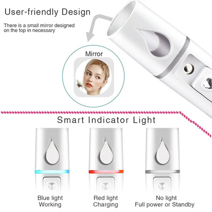 Mini Nano Mist Sprayer Cooler Facial Steamer Humidifier USB Rechargeable Face Moisturizing Nebulizer Beauty Skin Care Tools