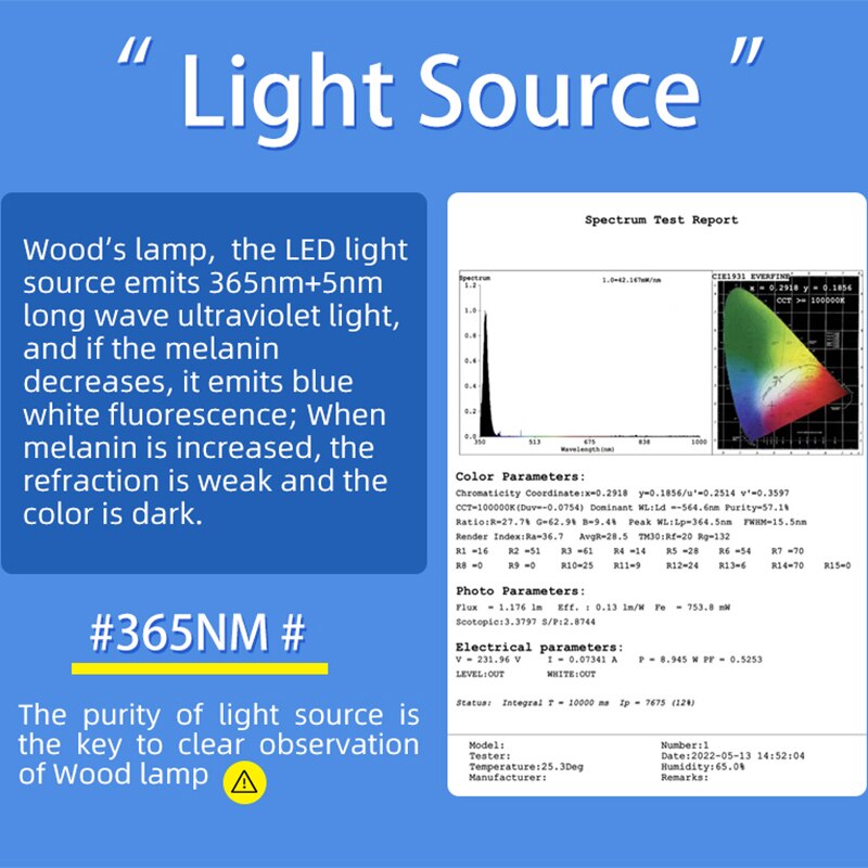 Skin Examination Test Medical Wood&#39;s Lamp Dermoscope Skin Analyzer Medical Woods Lamp Skin Analysis