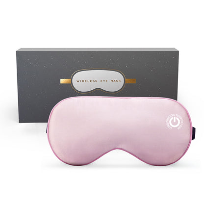 Rechargeable Cordless Heated Eye Mask Vibration Eye Massager Hot Compress for Relief Dry Eyes Eye Fatigue Real Silk Sleep Mask