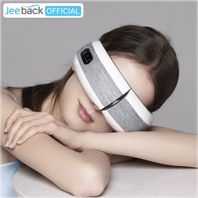 Jeeback OVICX/XGEEK Massageador para os olhos E6 Máscara para os olhos Música Magnético Pressão de ar Bluetooth Aquecimento Vibração Massagem Relaxe Óculos Presente