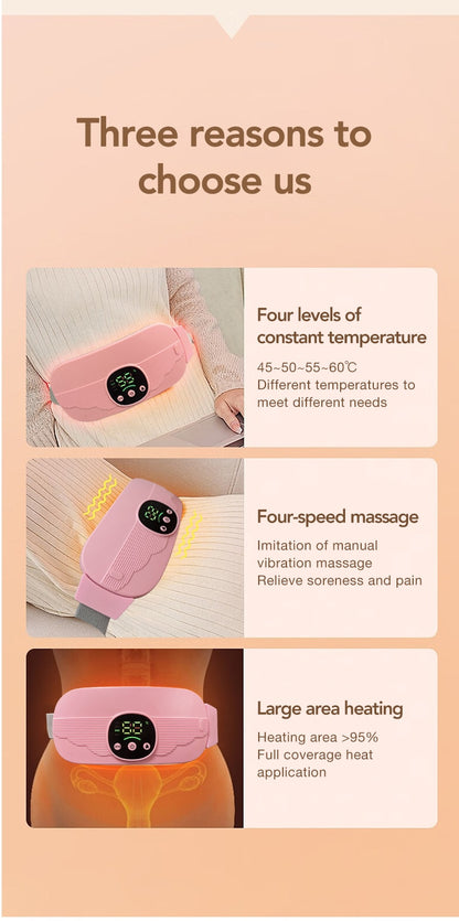 SITUOFUN Menstrual Heating Pad Abdominal Massager Warm Palace Belt Waist Vibration Massage Device for Cramps Period Pain Relief