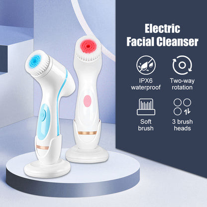 Electric Facial Cleanser IPX6 Two-way waterproof rotation