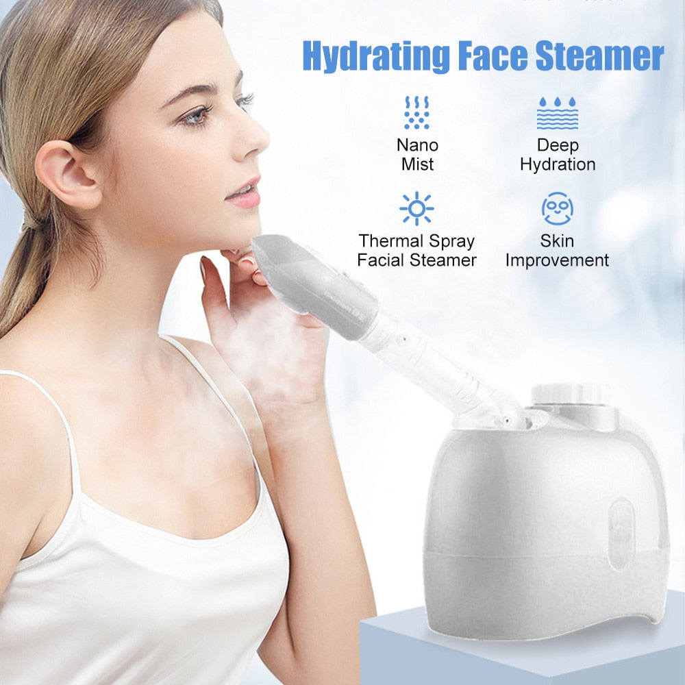 Ozone Facial Steamer Face Vaporizer Sprayer Skin Care Gentle and Deap Cleaning Face Steamer Electric Spa Face Steamer Whitening