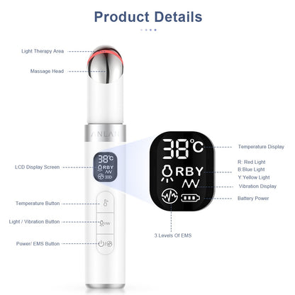 Product Details Light Therapy Area Massage Head NLA Temperature Display 38C