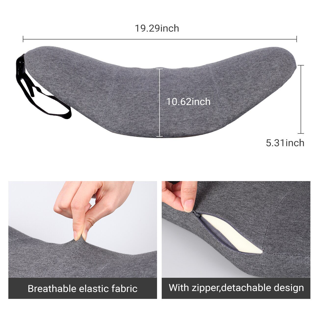 19.29inch 10.62inch 5.31inch Breathable elastic