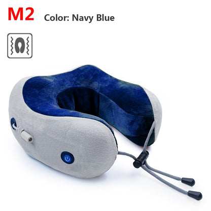 Neck Massager Relaxation Knead Heat Vibrator Travel U-shaped Pillow Car Airport Office Siesta Electric Cervical Spine Massage