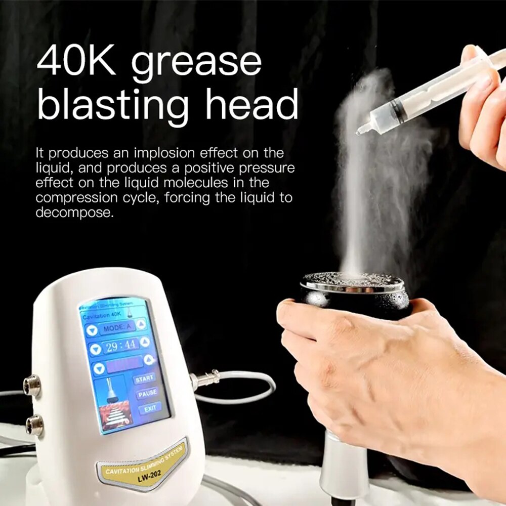 40K grease blasting head produces an implosion effect on the