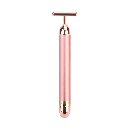 24k Gold Face Lift Bar Roller Vibration Slimming Massager Facial Stick Facial Beauty Skin Care T Shaped Vibrating Tool