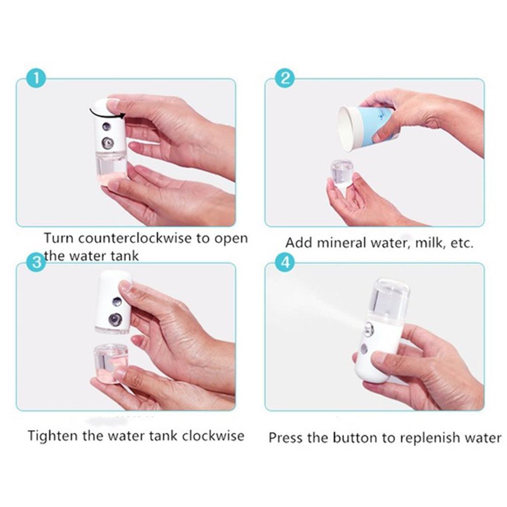 Nebulizer for Eyelashes Mini Face Steamer Nano Mister Sprayer Nebulizer Humidifier Mist Atomization Sprayer USB