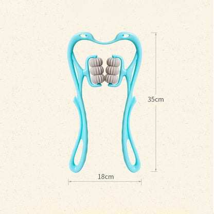 Masajeador de cuello Manual para terapia de puntos de presión, cuello de seis ruedas, Clip de sujeción, rodillo de masaje corporal para hombro Cervical, cuidado de la salud