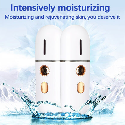 Mini Face Steamer USB Rechargeable Humidifier Nano Nebulizer Portable Cold Spray Moisturizing Beauty Instruments Skin Care Tool