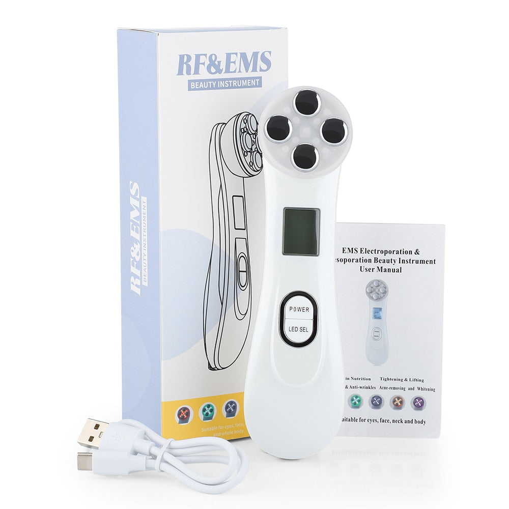 Radio Frequency Facial Massager EMS Microcurrent Face Lifting Machine Skin Care LED Photon Skin Rejuvenation RF Beauty Device