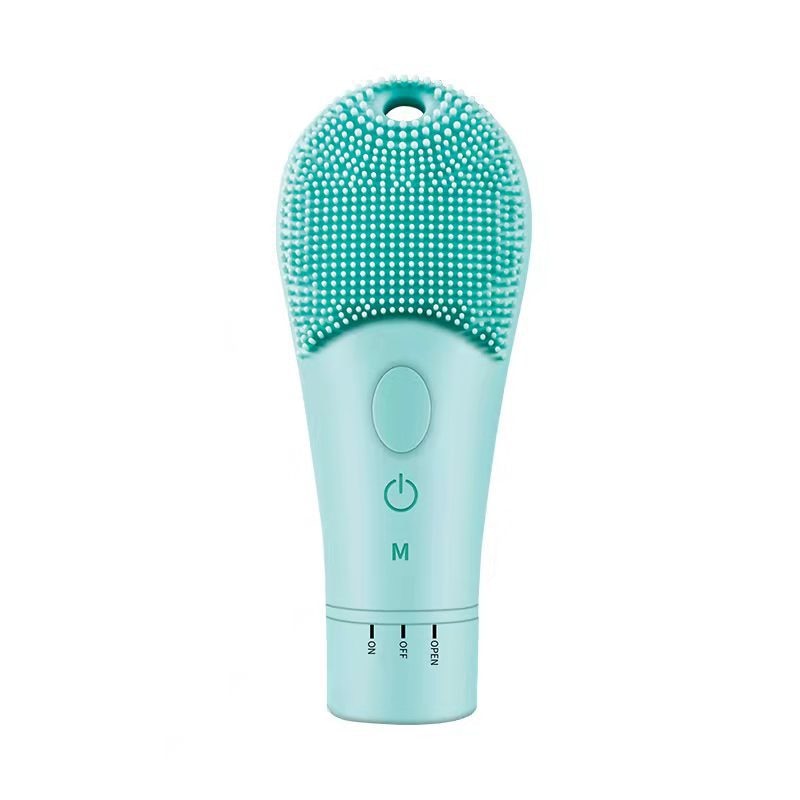 Electric Facial Cleansing Skin Care Face Brush Ultrasonic Silicone High Frequency Vibration Heating Massager Pore Face Cleaner