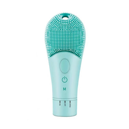 Electric Facial Cleansing Skin Care Face Brush Ultrasonic Silicone High Frequency Vibration Heating Massager Pore Face Cleaner