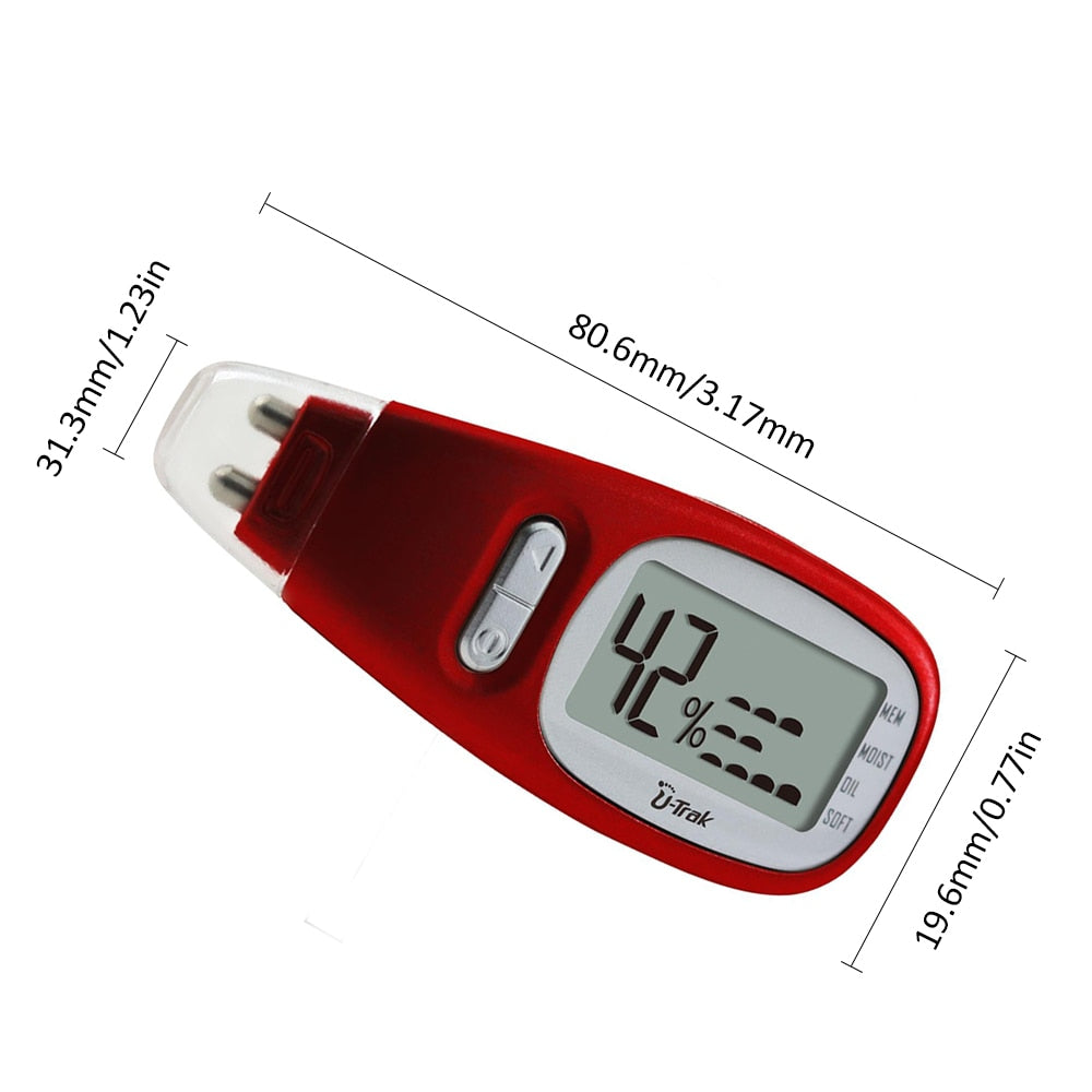 Detector preciso LCD digital testador de umidade de óleo de pele para cuidados com a pele do rosto com sensor de biotecnologia Lady Beauty Tool Spa Monitor