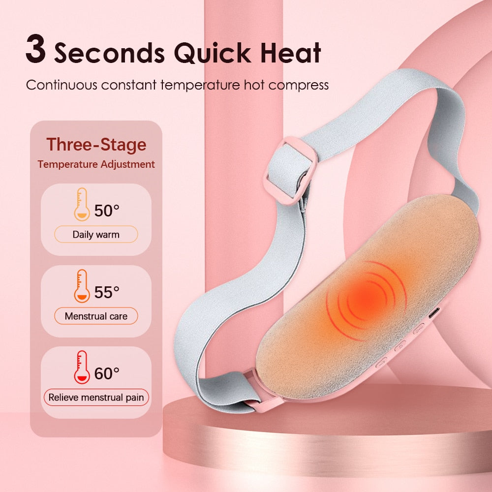 Drahtloser warmer Palastgürtel mit LCD-Display, Heizkissen, Linderung von Menstruationsbeschwerden, heiße Kompresse, Massagegerät, elektrisches Taillengerät