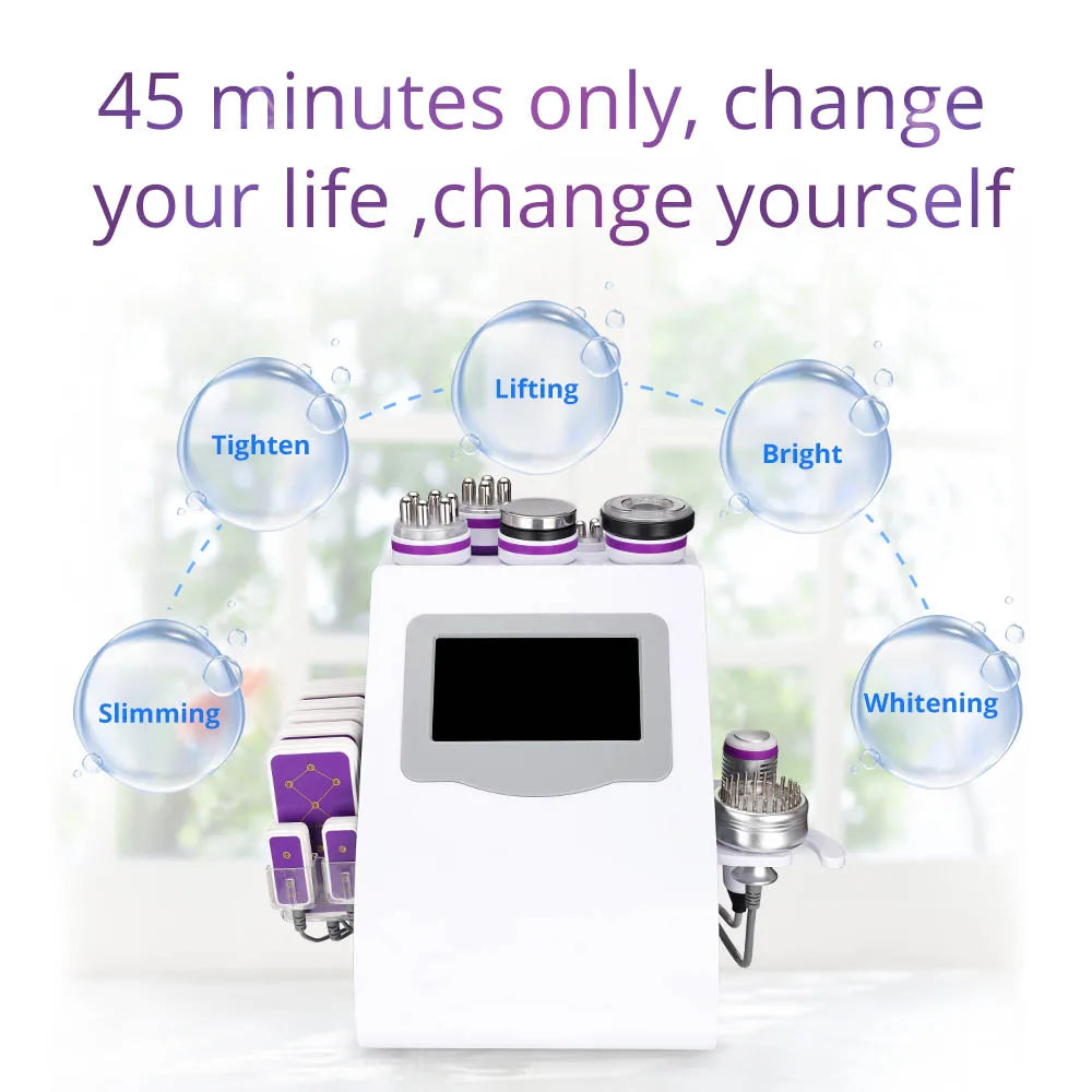 Revitalize skin tone in 45 minutes with our cavitation machine.