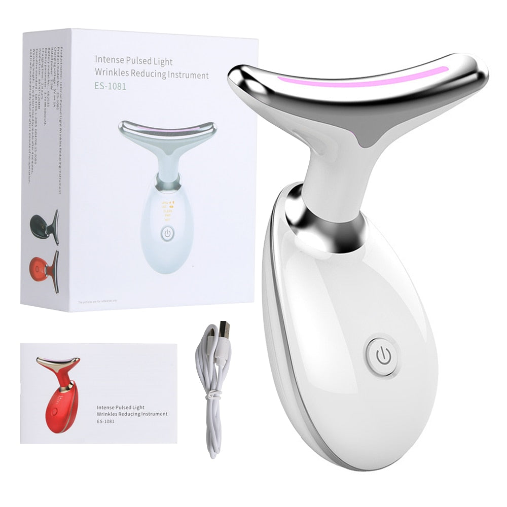 Led Therapy Neck Massager Face Lifting Radio Frequency Anti Wrinkle Thin Face Instrument Skin Tightening Machine Beaty Tools