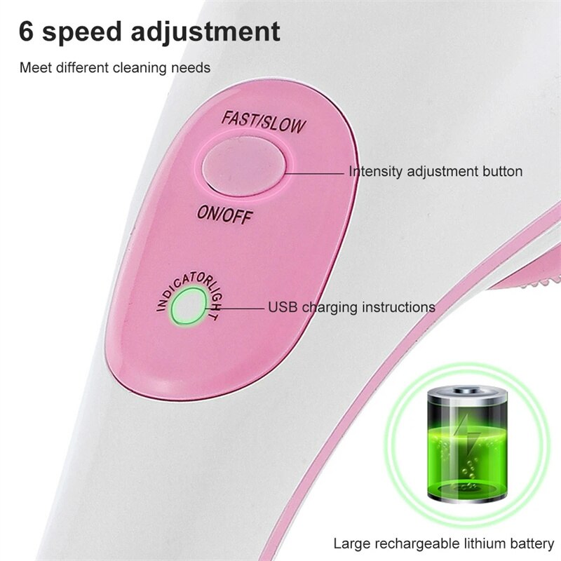 6 speed adjustment Meet different cleaning needs itenity adjustment button USB charging