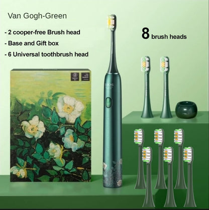 SOOCAS Van Gogh X3U Electric Toothbrush Green Ultrasonic Sonic Tooth Brush Upgraded Type-c Fast Chargeable Adult IPX7 Waterproof