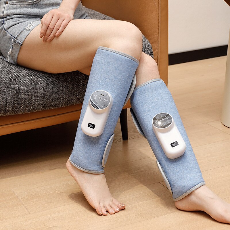 Electric Leg Massager 3 Modes Wireless with Air Compression Rechargeable for Pain Relief Calf Muscle Fatigue Foot Relax Massage