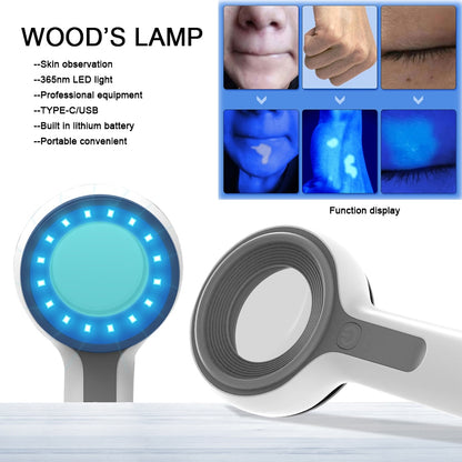 Lâmpada Uv Wood Testador de pele Medical Wood's Lamp Dermatoscopia Analisador de pele Medical Woods Lamp Análise de pele