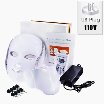 LED Beauty Mask Photon Facial Skin Care Therapy 7 Colors Neck Face Mask Beauty Care Infrared Home LED Mask Beauty