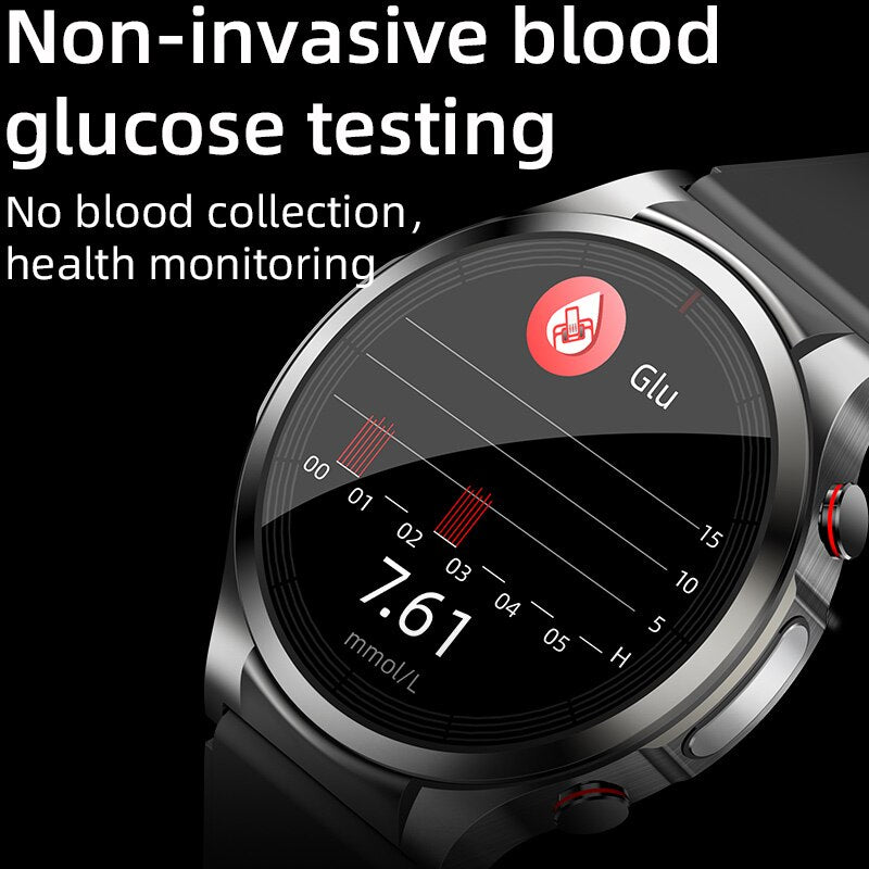 New Blood Glucose Smartwatch ECG+PPG Monitoring Heart Rate Blood Pressure Body Temperature Oximetry Smart Watch For Men Women