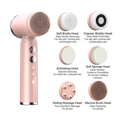 all skin makeup remover Rolling Massage Head Silicone Brush Head Face