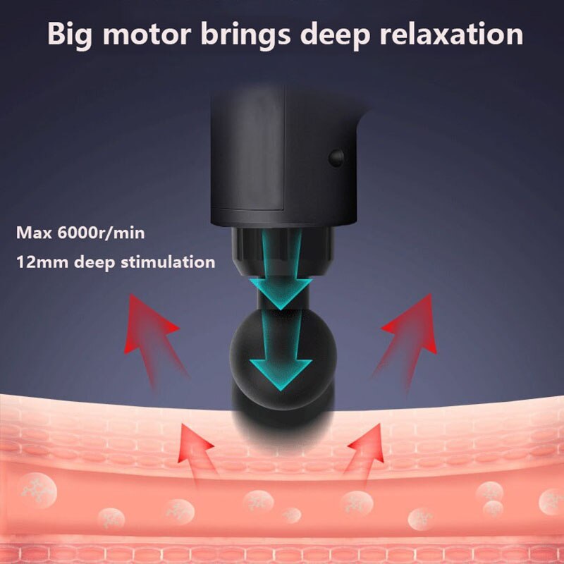 Pistola de massagem poderosa e leve, massageador muscular profundo OVIYA com motor potente de 6/11 cabeças para academia em casa